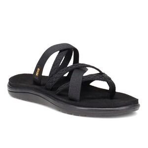 Teva Women's Teva Tirra Traveler flip-flop sandal Size 6 Black Strappy‎